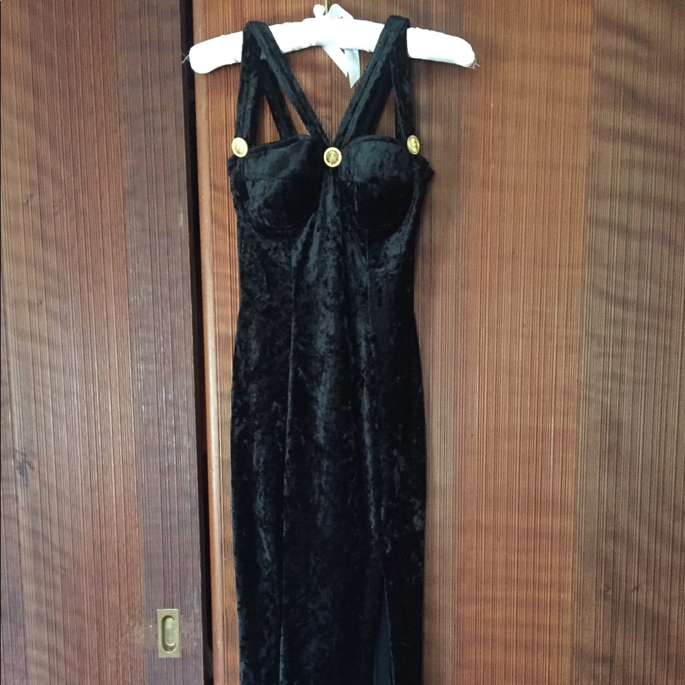 Vintage black velvet dress